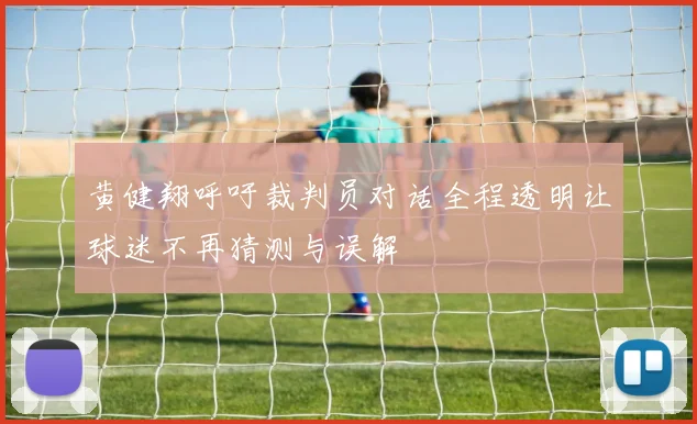 黄健翔呼吁裁判员对话全程透明让球迷不再猜测与误解